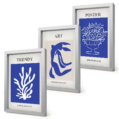 Bilderwand mit abstrakten Kunstdrucken von Henri Matisse