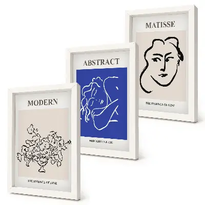 Bilderset mit Rahmen moderne und abstrakte Plakate im Stil von Henri Matisse