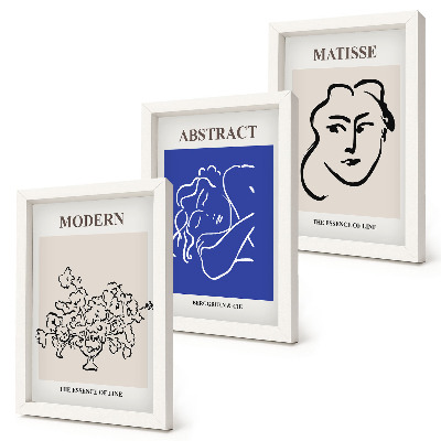 Bilderset mit rahmen Plakate im modernen und abstrakten Stil von Henri Matisse