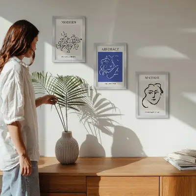 Bilderset mit Rahmen moderne und abstrakte Plakate im Stil von Henri Matisse