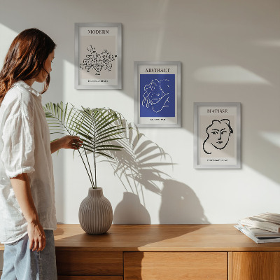 Bilderset mit rahmen Plakate im modernen und abstrakten Stil von Henri Matisse