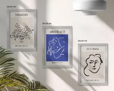 Bilderset mit Rahmen moderne und abstrakte Plakate im Stil von Henri Matisse