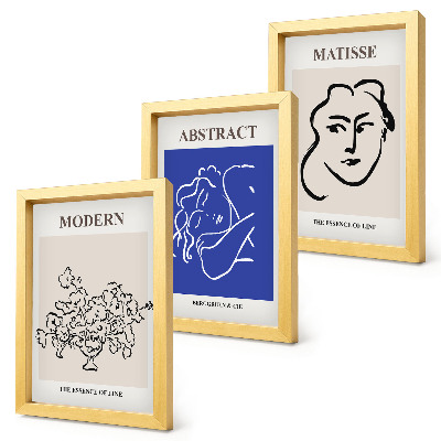 Bilderset mit rahmen Plakate im modernen und abstrakten Stil von Henri Matisse