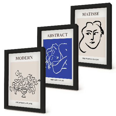 Bilderset mit rahmen Plakate im modernen und abstrakten Stil von Henri Matisse