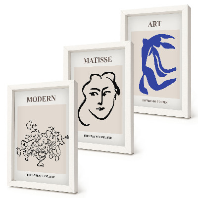 Bilderset mit rahmen Abstrakte Plakate im minimalistischen Stil von Henri Matisse