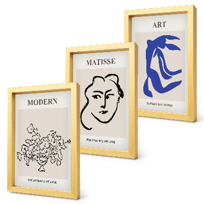 Bilderset mit rahmen Abstrakte Plakate im minimalistischen Stil von Henri Matisse