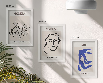 Bilderset mit rahmen Abstrakte Plakate im minimalistischen Stil von Henri Matisse