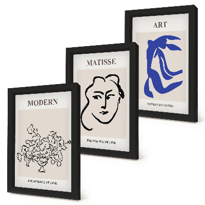 Bilderset mit rahmen Abstrakte Plakate im minimalistischen Stil von Henri Matisse