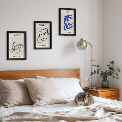 Bilderset mit rahmen Abstrakte Plakate im minimalistischen Stil von Henri Matisse