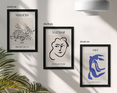 Bilderset mit rahmen Abstrakte Plakate im minimalistischen Stil von Henri Matisse