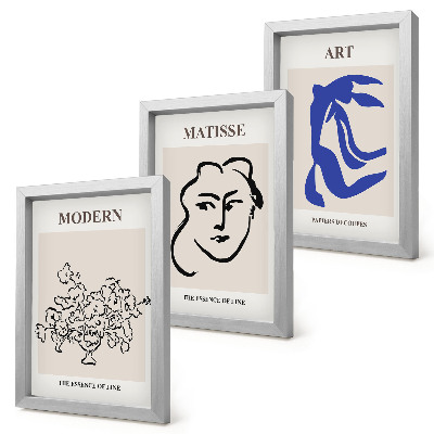 Bilderset mit rahmen Abstrakte Plakate im minimalistischen Stil von Henri Matisse