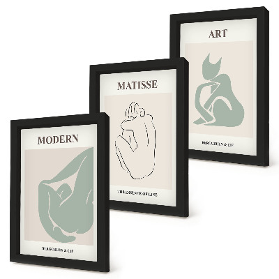 Bilderset mit rahmen Abstrakte Figuren in Pastelltönen von Henri Matisse