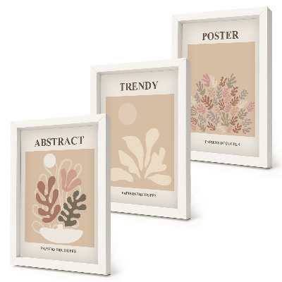 Fotowand Poster mit Pflanzenmotiven in Beige- und Brauntönen