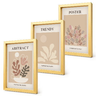 Fotowand Poster mit Pflanzenmotiven in Beige- und Brauntönen