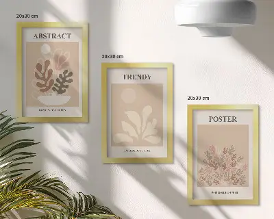 Fotowand mit Pflanzenmotiven in Beige- und Brauntönen