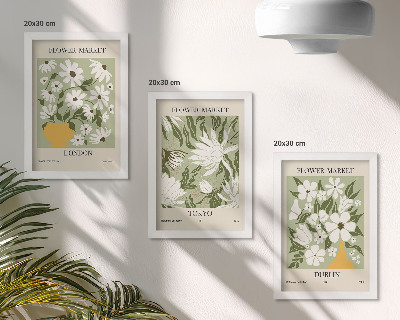 Bilderwand Blumenposterdesigns London Tokio Dublin