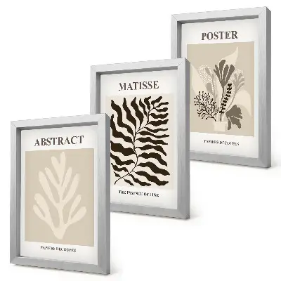 Bilderwand mit Pflanzenmuster in Beige- und Brauntönen