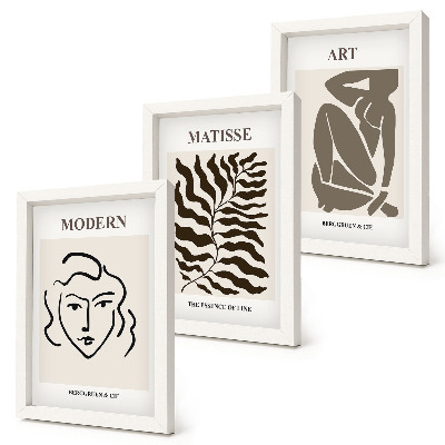 Bilderwand Stilvolle Grafiken mit Linien und Figuren in neutralen Farben