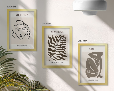 Bilderwand Stilvolle Grafiken mit Linien und Figuren in neutralen Farben