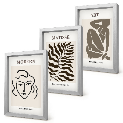 Bilderwand Stilvolle Grafiken mit Linien und Figuren in neutralen Farben