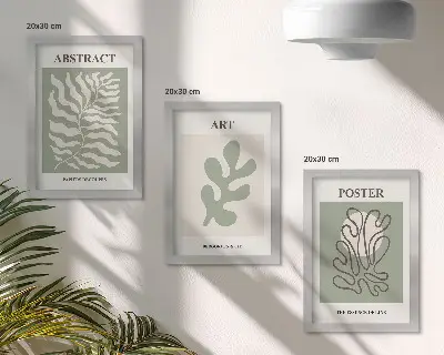 Bilderwand mit Blumenplakaten von Henri Matisse
