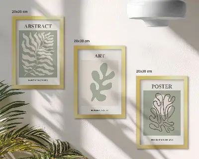 Bilderwand mit Blumenplakaten von Henri Matisse