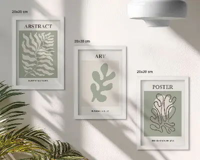Bilderwand mit Blumenplakaten von Henri Matisse