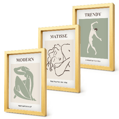 Bilderset mit rahmen Stilvolle Charaktere in minimalistischen Formen und Farben