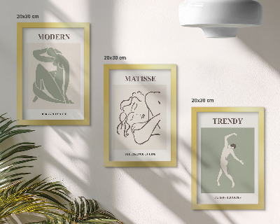 Bilderset mit rahmen Stilvolle Charaktere in minimalistischen Formen und Farben