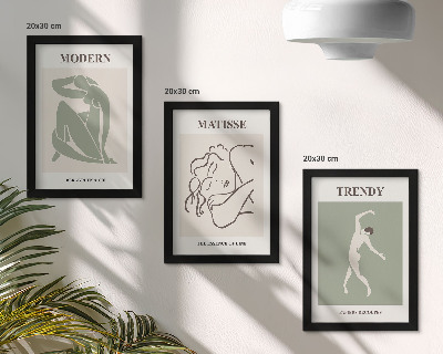 Bilderset mit rahmen Stilvolle Charaktere in minimalistischen Formen und Farben