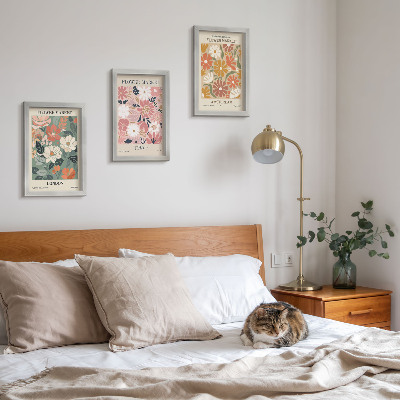 Bilderwand Poster mit Blumenmustern: London, Tokio und Amsterdam