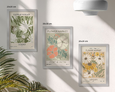 Bilderset mit rahmen Blumenmotive aus verschiedenen Städten der Welt