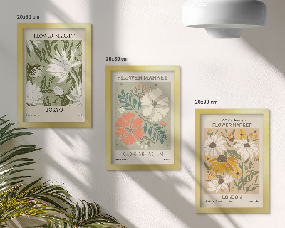 Bilderset mit rahmen Blumenmotive aus verschiedenen Städten der Welt