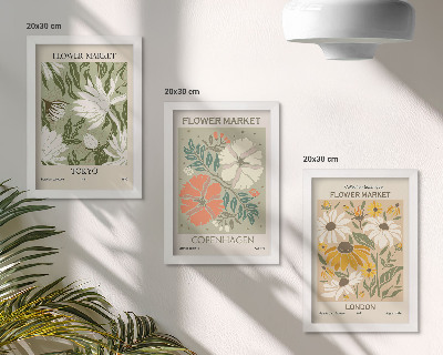 Bilderset mit rahmen Blumenmotive aus verschiedenen Städten der Welt