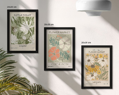 Bilderset mit rahmen Blumenmotive aus verschiedenen Städten der Welt
