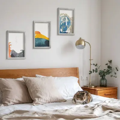 Bilderwand mit Wellen im japanischen Grafikstil