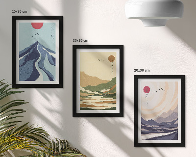 Fotowand Berge in Pastellfarben, Japandi-Stil