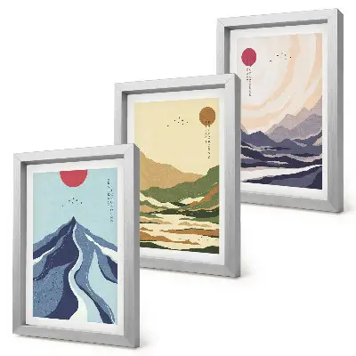 Fotowand Berge in Pastellfarben im Japandi-Stil