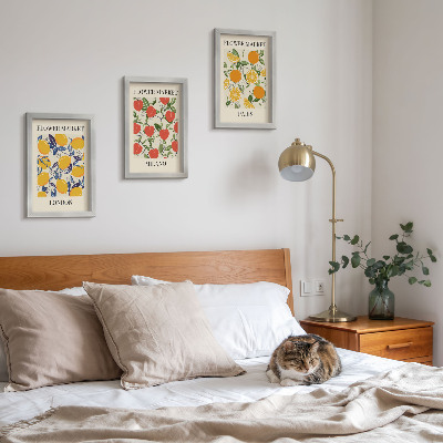 Bilderset mit rahmen Blumenposter in London, Mailand und Paris