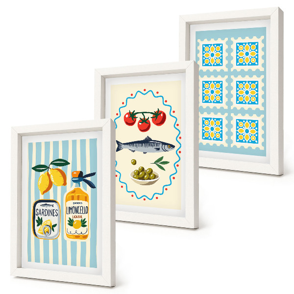 Fotowand Küchenillustrationen im mediterranen Stil