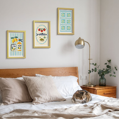 Fotowand Küchenillustrationen im mediterranen Stil