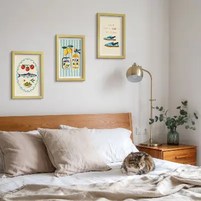 Bilderwand mit italienischen Aromen und Lebensart in farbenfrohen Motiven