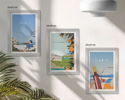 Fotowand mit Urlaubsansichten von Amalfi, Positano und Capri