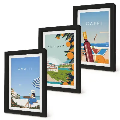 Fotowand mit Urlaubsansichten von Amalfi, Positano und Capri