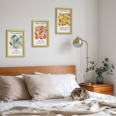 Bilderwand Fruchtposter mit Zitronen, Orangen und Erdbeeren