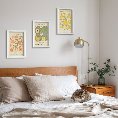 Bilderwand Fruchtpostermuster im Retro-Stil
