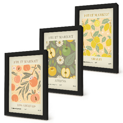 Bilderwand Fruchtpostermuster im Retro-Stil