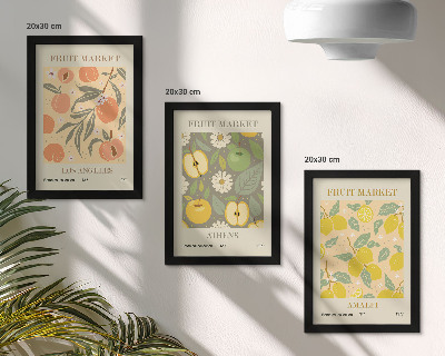 Bilderwand Fruchtpostermuster im Retro-Stil