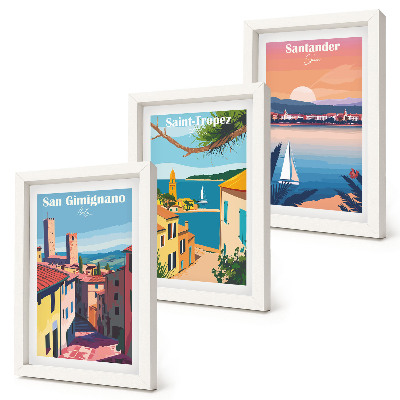 Bilderwand Italienische Städte und nostalgische Küstenlandschaften