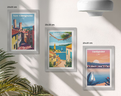 Bilderwand Italienische Städte und nostalgische Küstenlandschaften